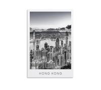 Impression sur toile de peintures à thème horizon de Hong Kong Victoria Harbour - 40 x 60 cm