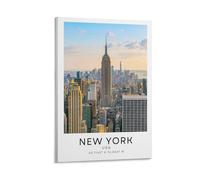 Impression sur toile de peintures à thème horizon de New York, voyage coloré - 30 x 45 cm
