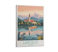 Impression sur toile de peintures à thème lac de Bled Slovénie - 30 x 45 cm