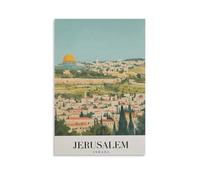 Impression sur toile de peintures à thème paysage urbain de Jérusalem, voyage, Israël - 30 x 45 cm