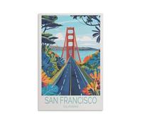 Impression sur toile de peintures à thème pont du Golden Gate de San Francisco - 40 x 60 cm