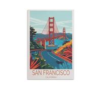 Impression sur toile de peintures à thème pont Golden Gate de San Francisco, Californie - 40 x 60 cm