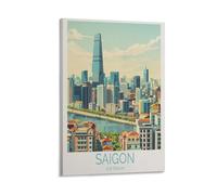 Impression sur toile de peintures à thème Saigon Vietnam Ho Chi Minh-Ville - Décoration d'intérieur : salon, chambre à coucher, salle de bain, bureau - 40 x 60 cm