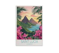 Impression sur toile de peintures à thème Sainte-Lucie, Caraïbes - 50 x 75 cm
