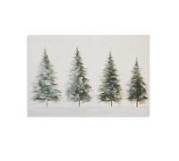 Impression sur toile de peintures à thème sapins de Noël, sapin à feuilles persistantes, forêt enneigée - Œuvre d'art pour décoration d'intérieur : salon, chambre à coucher, salle de bain, bureau - 40