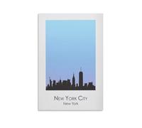 Impression sur toile de peintures à thème silhouette d'horizon de New York - 40 x 60 cm