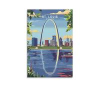 Impression sur toile de peintures à thème St Louis Missouri Travel The Gateway Arch National - 50 x 75 cm