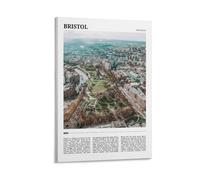 Impression sur toile de peintures à thème ville animée de Bristol Angleterre - 30 x 45 cm