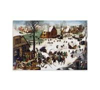 Impression sur toile de peintures sur toile Pieter Bruegel The Elder Famous Painters (The Census at Bethléem) - 40 x 60 cm