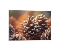 Impression sur toile de pommes de pin encadrées pour chambre à coucher, salon, cuisine, saison d'automne, cadeau de Thanksgiving, 45 x 60 cm