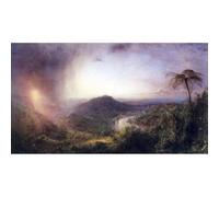 Impression sur toile de qualité - La vallée de Saint-Thomas, Jamaïque par Frederick Edwin Church - 127 x 101,6 cm | Prêt à encadrer | Idéal pour la décoration de la maison ou du bureau | Excellente