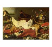 Impression sur toile de qualité - Nature morte avec un cygne (1640s) (162,5 x 235) (Moscou, Musée Pouchkine) - 76,2 x 101,6 cm | Prêt à encadrer | Idéal pour la décoration de la maison ou du bureau |