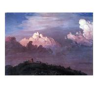 Impression sur toile de qualité - Olana dans les nuages par Frederick Edwin Church - 127 x 101,6 cm | Prêt à encadrer | Idéal pour la décoration de la maison ou du bureau | Excellente idée