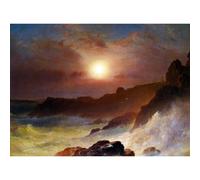 Impression sur toile de qualité - Scène côtière, mont désert par Frederick Edwin Church - 127 x 101,6 cm | Prêt à être encadré | Idéal pour la décoration de la maison ou du bureau | Excellente idée