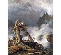 Impression sur toile de qualité - Tempête dans les montagnes par Frederick Edwin Church - 76,2 x 101,6 cm | Prêt à encadrer | Idéal pour la décoration de la maison ou du bureau | Excellente idée