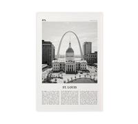 Impression sur toile de Saint-Louis en noir et blanc centre-ville, Saint Louis, Missouri, États-Unis, États-Unis, paysage urbain, voyage, affiches et impressions sur toile - Décoration murale