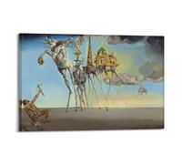 Impression sur toile de Salvador Dali célèbre peinture (la tentation de Saint Antoine) - Impression sur toile pour albums de musique et films - Peinture décorative pour salon, chambre à coucher - 30 x