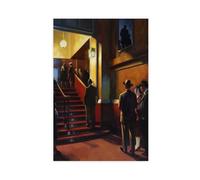 Impression sur toile de scène de cinéma de New York, hommage à Edward Hopper - Décoration pour chambre à coucher, bureau, chambre - Cadeau 40 x 60 cm