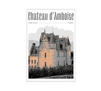 Impression sur toile de style gothique vintage Château d'Amboise, Vallée de Loire, France - 30 x 45 cm