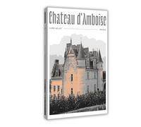 Impression sur toile de style gothique vintage Château d'Amboise, Vallée de Loire, France - 40 x 60 cm