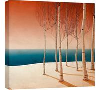 Impression sur toile de style nordique - Sayaka Miko - Clair de lune sur la mer II - 90x90 cm