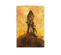 Impression sur toile de style rustique Conan l'Aventurier de Frazetta, Frank - Pour salon, salle de bain, chambre à coucher - 40 x 60 cm