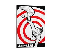 Impression sur toile de style sportif Jai Alai Mouvement Noir et blanc 20 x 30 cm