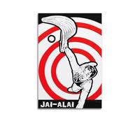 Impression sur toile de style sportif Jai Alai Mouvement Noir et blanc 30 x 45 cm