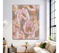 Impression Sur Toile - Déco Murale Pour Le Salon Et La Chambre - Anémone Luxueuse - 40X50Cm - Tableau Mural Rose Blush - Peintures Sur Toile Sans Cadre - Plantes Vintage Canvas