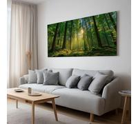 Impression sur Toile Decoration Murale Peinture Paysage Naturel Soleil Forêt 80x60 cm Tableau Artistique pour salle de bain chambre salon poster Décor Muraltoile unframed