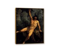 Impression sur Toile Decoration Murale Peinture Reproductions de Tableaux Hercule sur le bûcher Célèbres Décoratif Muraux Décoration Salon Chambre Bureau Guido Reni90x70cm(35x28in)Cadre en teck