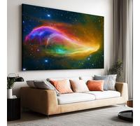 Impression sur Toile Decoration Murale Peinture Univers vaste ciel étoilé fantaisie étoiles 120x80 cm Tableau Artistique pour salle de bain chambre salon poster Décor Muraltoile unframed