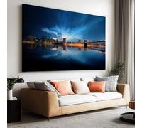 Impression sur Toile Decoration Murale Peinture Ville pont architecture paysage 70x50 cm Tableau Artistique pour salle de bain chambre salon poster Décor Muraltoile unframed