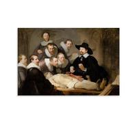 Impression sur toile décorative moderne pour chambre à coucher Motif Leçon d'anatomie du Dr Nicolaes Tulp par Rembrandt Harmenszoon Van Rijn 50 x 75 cm