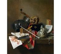 Impression sur toile décorative roulée - Nature morte Vanitas (vanité des vanites) (1648) (Londres, galerie Nat) - 76,2 x 101,6 cm | Reproduction aux couleurs vives | Art décoratif durable