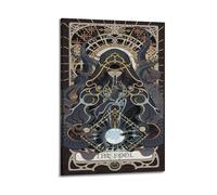 Impression sur toile décorative sur toile Tarot Major Arcana Dark Wind Wizard Casting Spell The Fool - Décoration murale moderne pour chambre à coucher - 40 x 60 cm