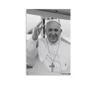 Impression sur toile décorative vintage du pape François pour salon, chambre à coucher 30 x 45 cm