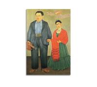 Impression sur toile Diego Rivera et Frida Kahlo - Œuvre d'art pour décoration murale de chambre à coucher, salon - 20 x 30 cm