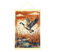 Impression sur toile d'oie à suspendre - Décoration murale d'intérieur - 40,6 x 61 cm - Marron