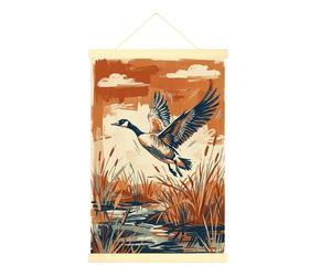 Impression sur toile d'oie à suspendre - Décoration murale d'intérieur - 40,6 x 61 cm - Marron