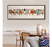 Impression sur toile d'oiseau Art mural vintage grande peinture de paysage imprime une perche d'oiseaux par Hector Giacomelli affiche d'oiseau 40x120cm (16x47in) sans cadre