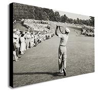Impression sur toile du célèbre coup de golf de Ben Hogan - Décoration murale - Différentes tailles disponibles, Bois dense, A2 24x16 inches