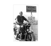 Impression sur toile du film Steve McQueen The Great Escape 1963 - Décoration de chambre à coucher, bureau, chambre - Cadeau sans cadre - 40 x 60 cm