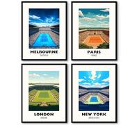 Impression sur toile du Grand Chelem - Impressions sur toile de tennis - Images d'athlètes, centre d'art pour salon, chambre à coucher, 30,5 x 40,6 cm, sans cadre