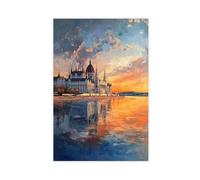 Impression sur toile du Parlement hongrois - Décoration murale pour salon, chambre à coucher - 60 x 90 cm