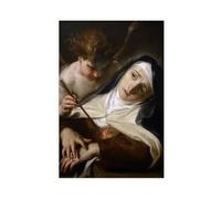 Impression sur toile Ecstasy of St Teresa par Pompeo Batoni - Impression sur toile encadrée - Décoration murale pour salon, chambre à coucher - 61 x 91,4 cm