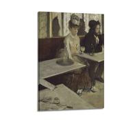 Impression sur toile Edgar Degas In A Café Absinthe 1873 - Décoration murale - 30 x 45 cm