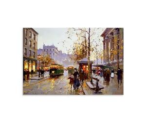 Impression sur toile Edouard Cortes - Œuvres de peintre (Place de la Madeleine) - Décoration murale - Cadeau - Décoration d'intérieur - 20 x 30 cm
