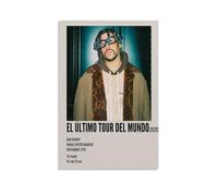 Impression sur toile EL ULTIMO Tour DEL Mundo-Bad Bunny - Décoration murale moderne pour chambre à coucher - Style dessin animé - 60 x 90 cm - Sans cadre
