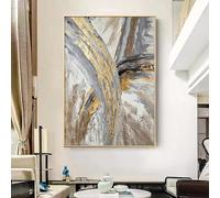 Impression sur toile encadrée - Abstrait doré jolie toile peinture murale art photo salon décoration peintures 90 x 133 cm/35 x 52 pouces